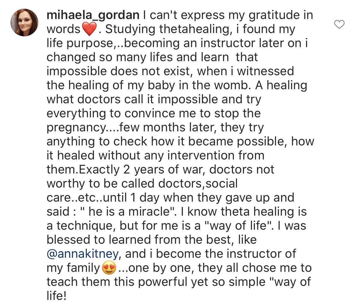 Michaela Gordon Testimonial - The Life Awakening - Live Online